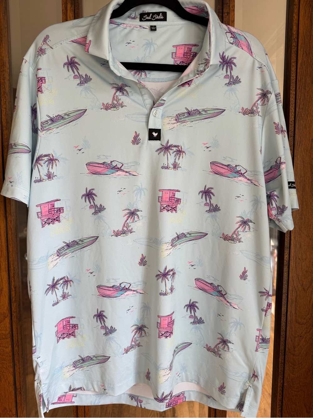 Bad Birdie Men’s Golf Polo | Yacht Rock | Large
